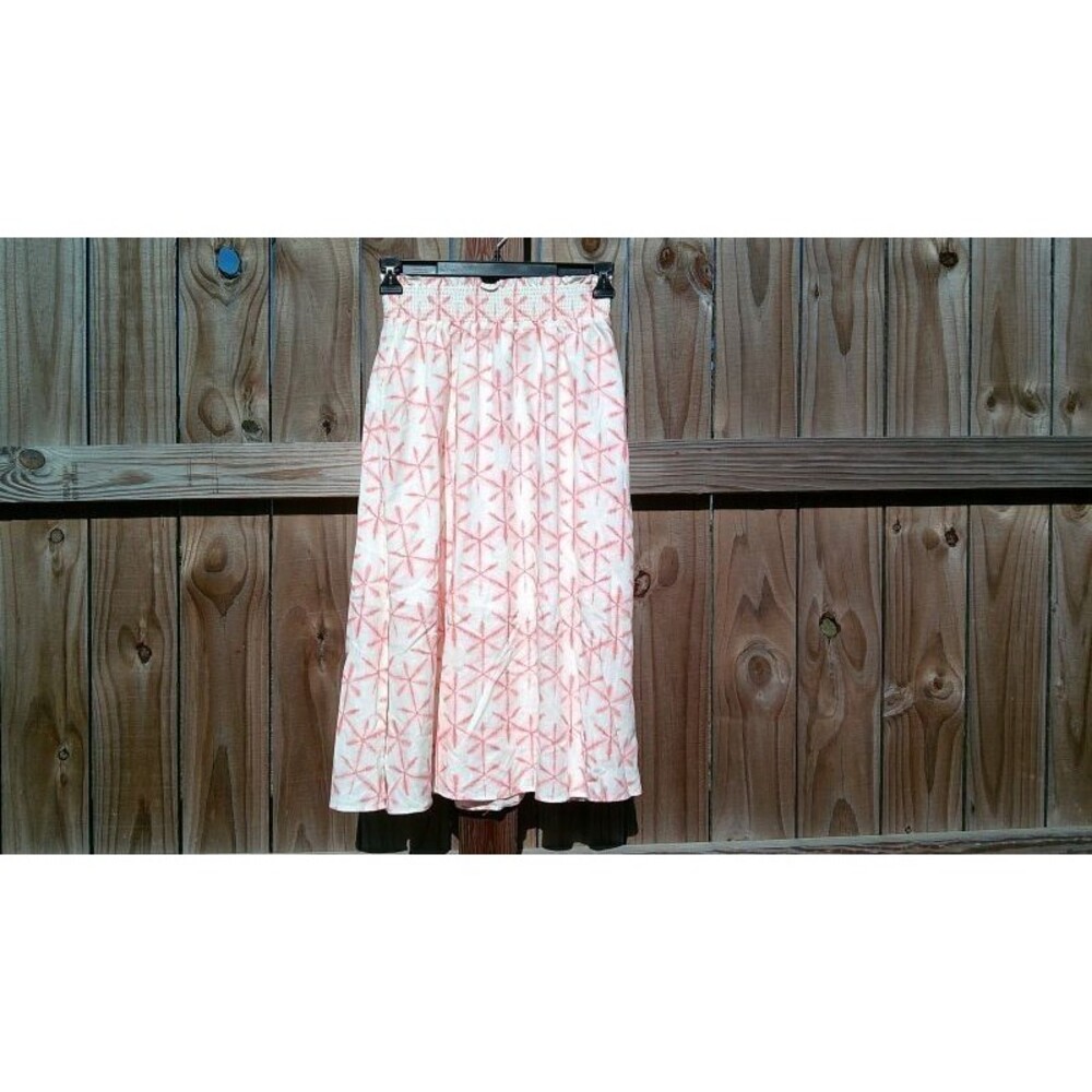 NWT LOFT Womens Skirt XS Linen Blend Elastic Waist Flowy Beachy Cruise Vacation